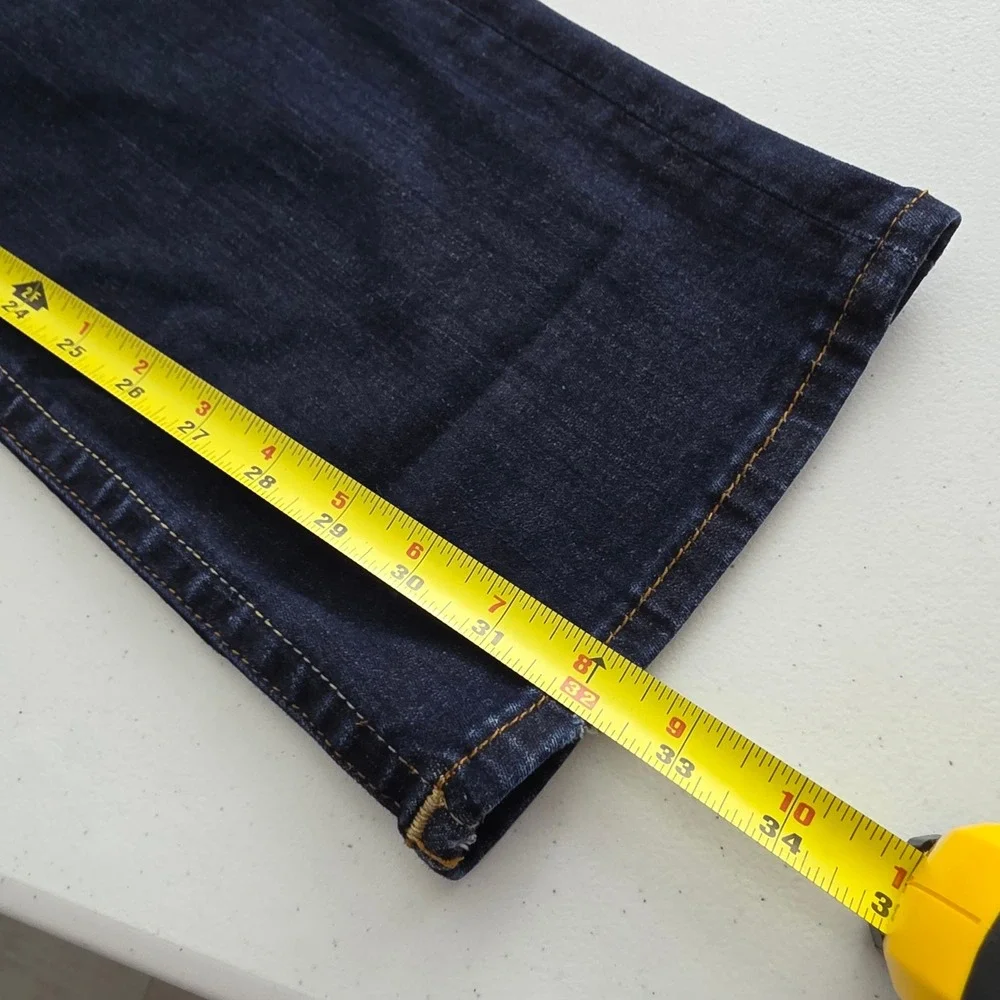 True Religion Ricky Flap SE Jeans Mens 34 Dark Indigo Excellent Relaxed Straight
